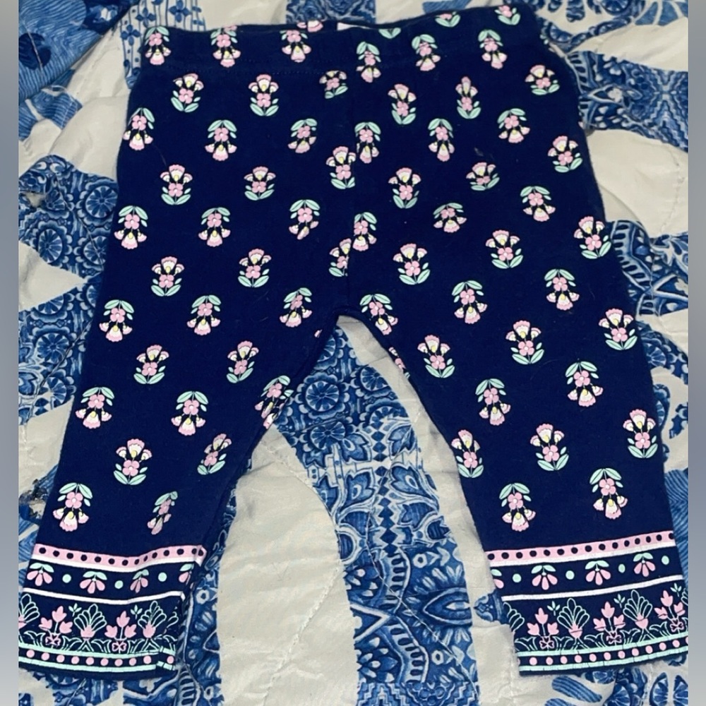 floral blue and pink pants baby girl pants.